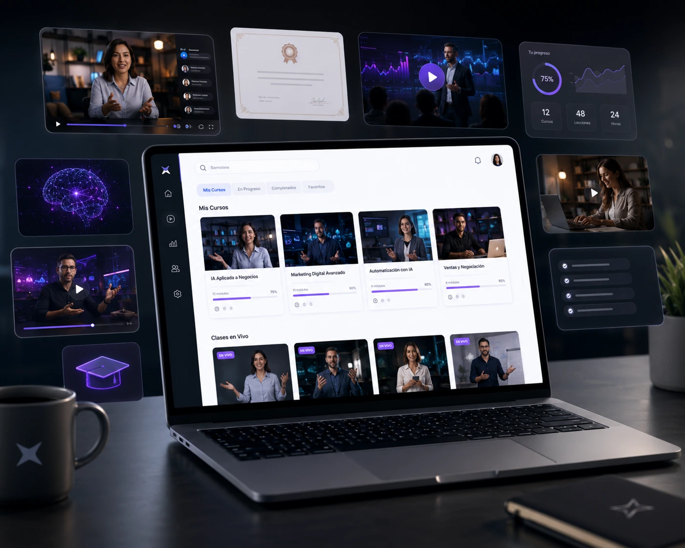 Academia ORAYON con cursos, clases en vivo y formación digital